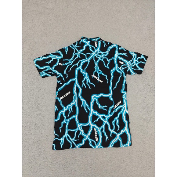 Reason Shirt Mens Small Black Lightning Print Button Up Short‎ Sleeve AZWT-006 - Picture 9 of 12